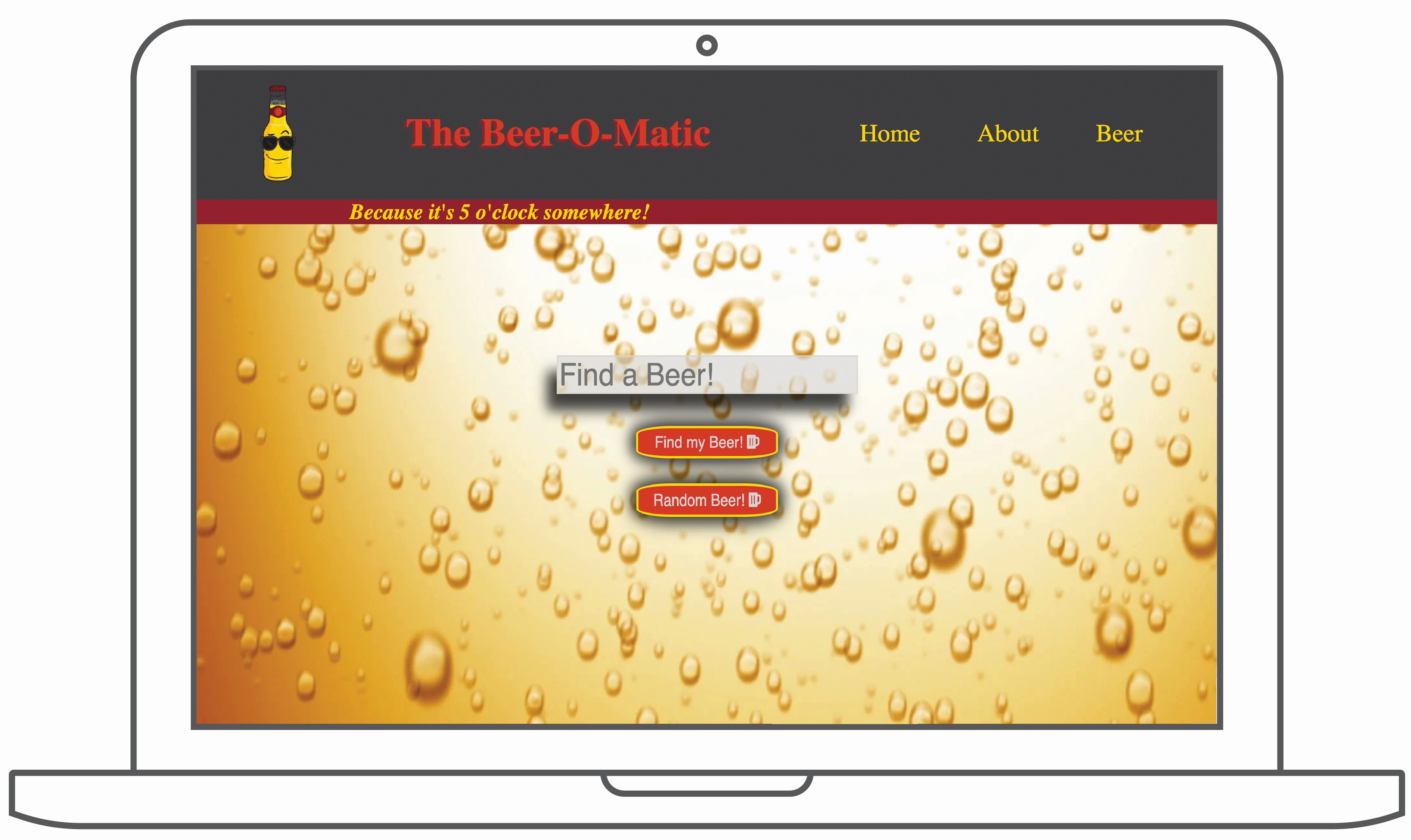 Screen shot of beer o'matic app